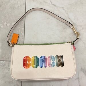 Coach Nolita 19 Pride Rainbow graphic chalk multi pebbled leather bag clutch
